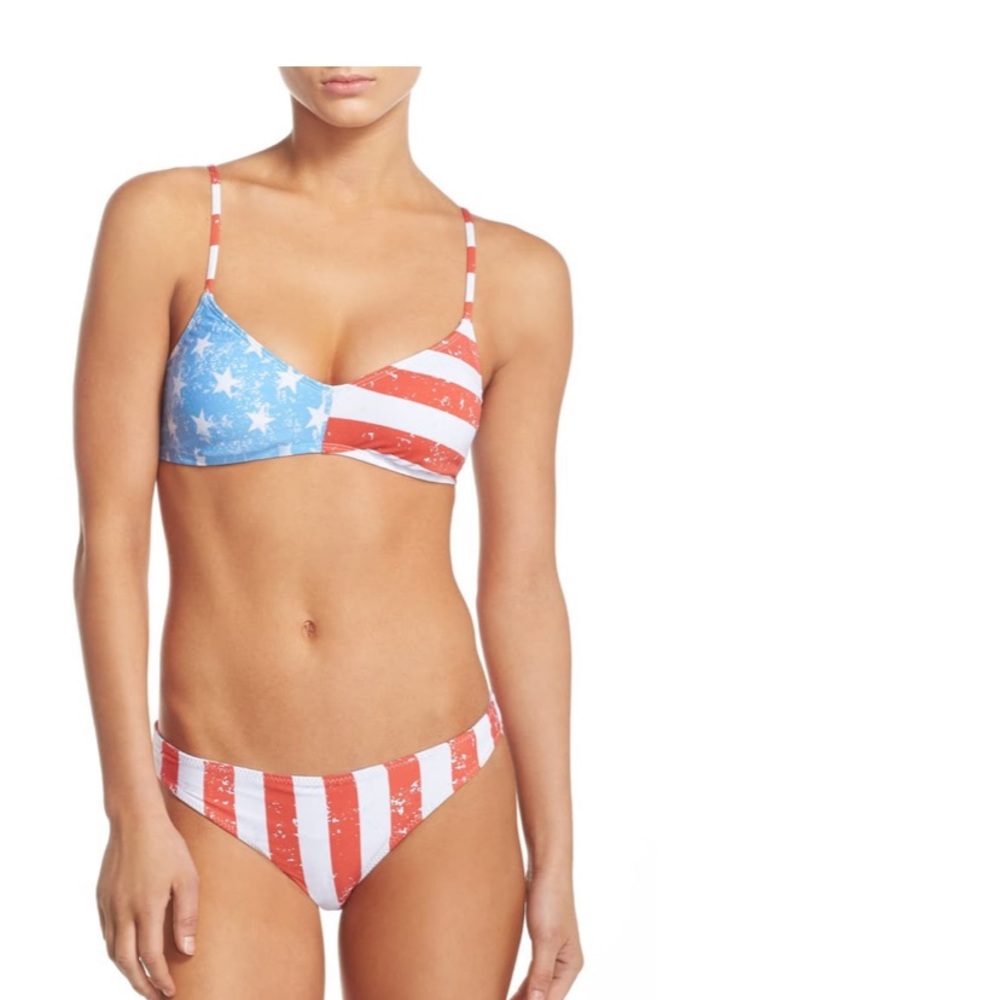 Nordstrom Bikini Lab American Flag Red White Blue